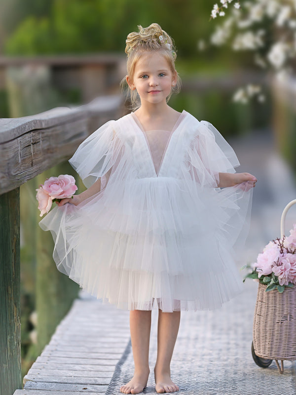 Enchanted Garden Fairy Elegant Tulle Flower Girl Dress