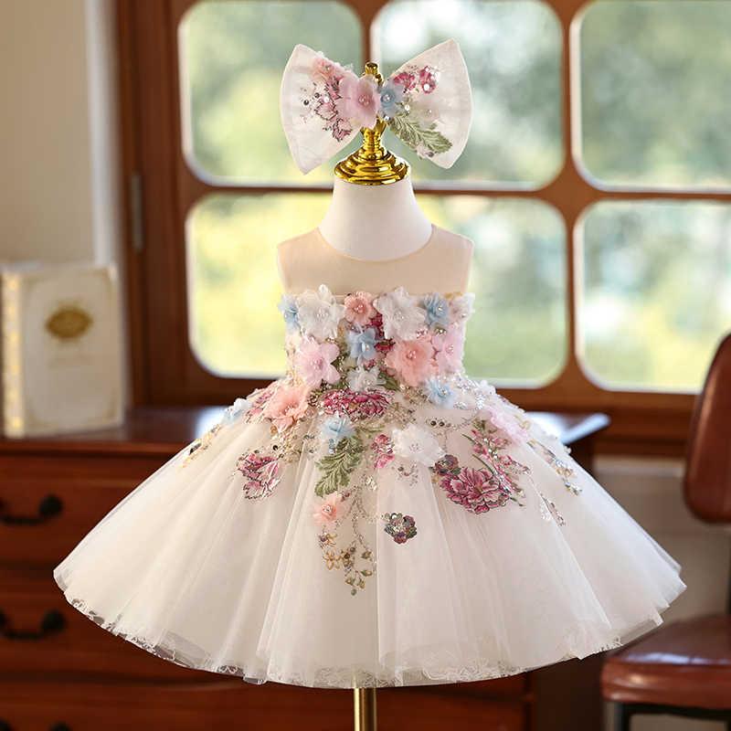 Knee-length  Sleeveless Toddler Birthday Dress