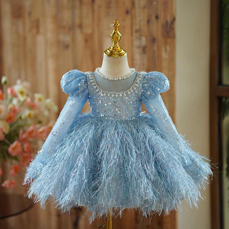 Long Sleeves Knee-length Toddler Birthday Dress