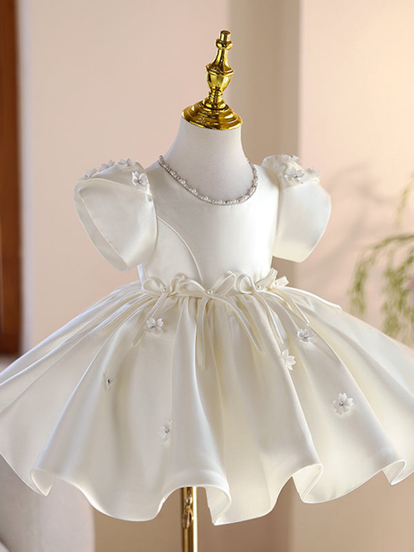 Short Sleeves Knee-length Baby Flower Girl Dress