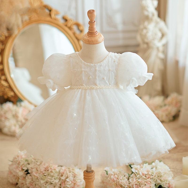 Short Sleeves Knee-Length Toddler Birthday Dress