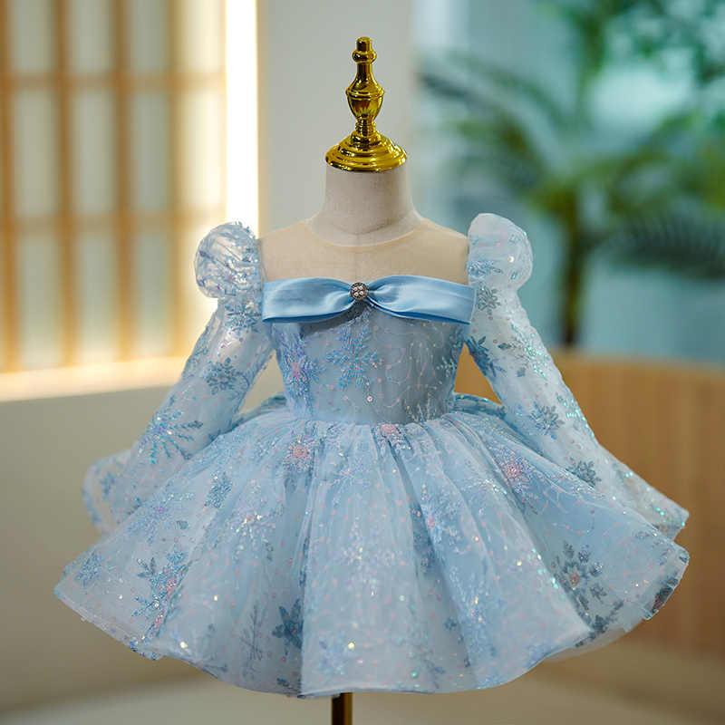 Long Sleeves Knee-length Toddler Birthday Dress