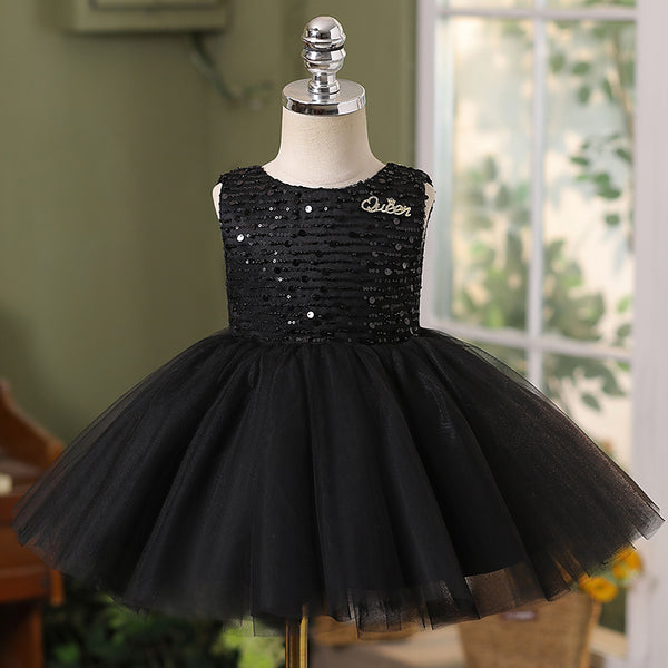 Tulle Sleeveless Knee Length Baby Girl Dress