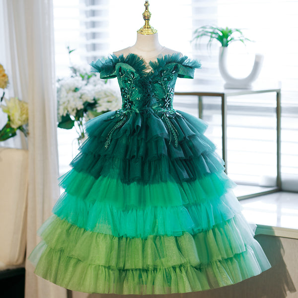 Short Sleeves Floor-length Girl Birthday Dress