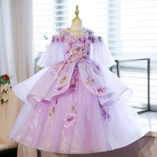 Short Sleeves Floor-length Girl Birthday Dress