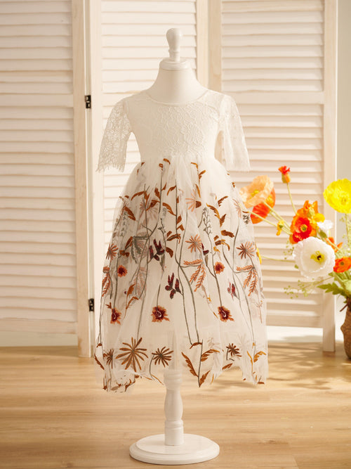 LalaMira Boho Flower Girl Dresses – Soft Lace & Earthy Hues
