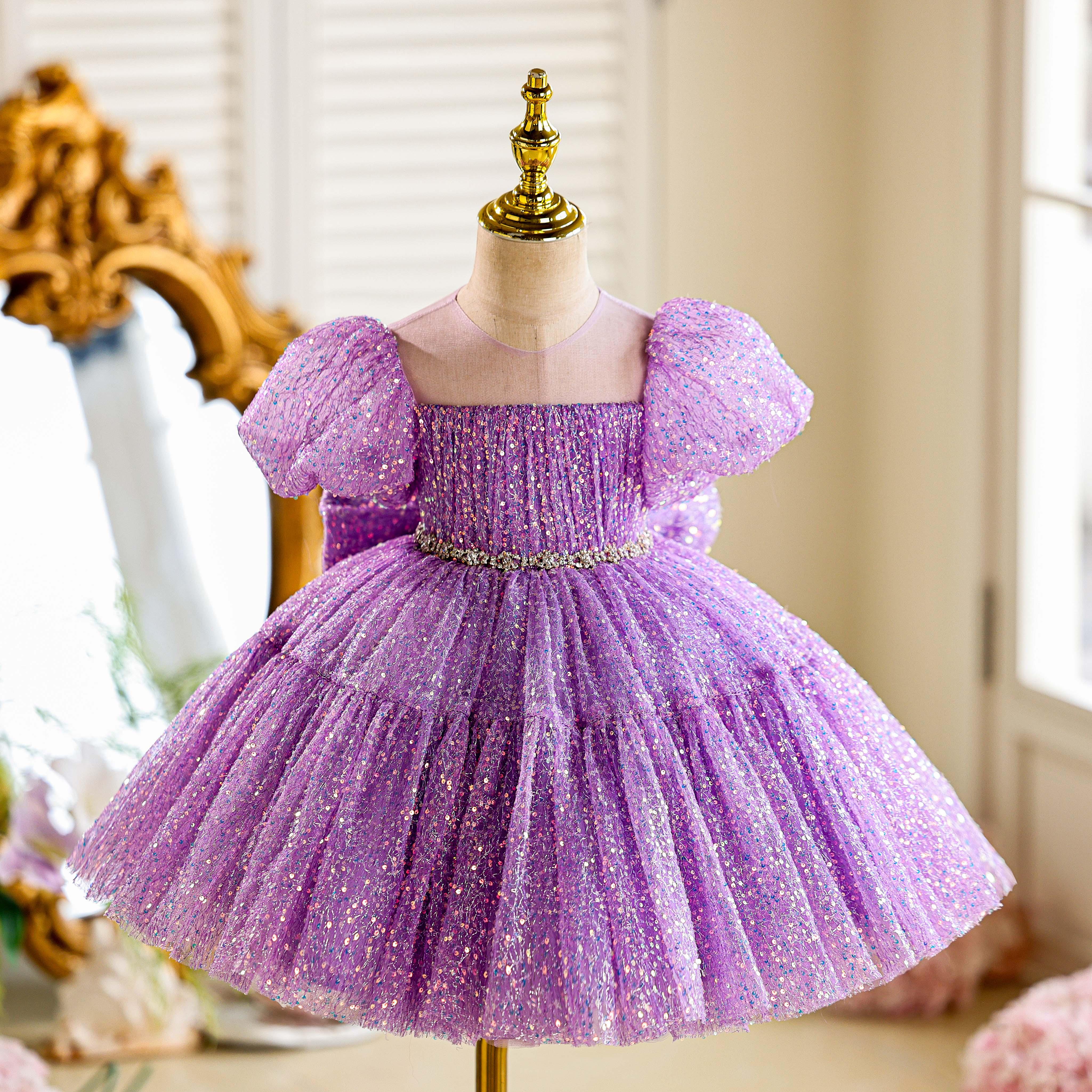 LalaMira The Celestia Sequin Flower Girl Dress