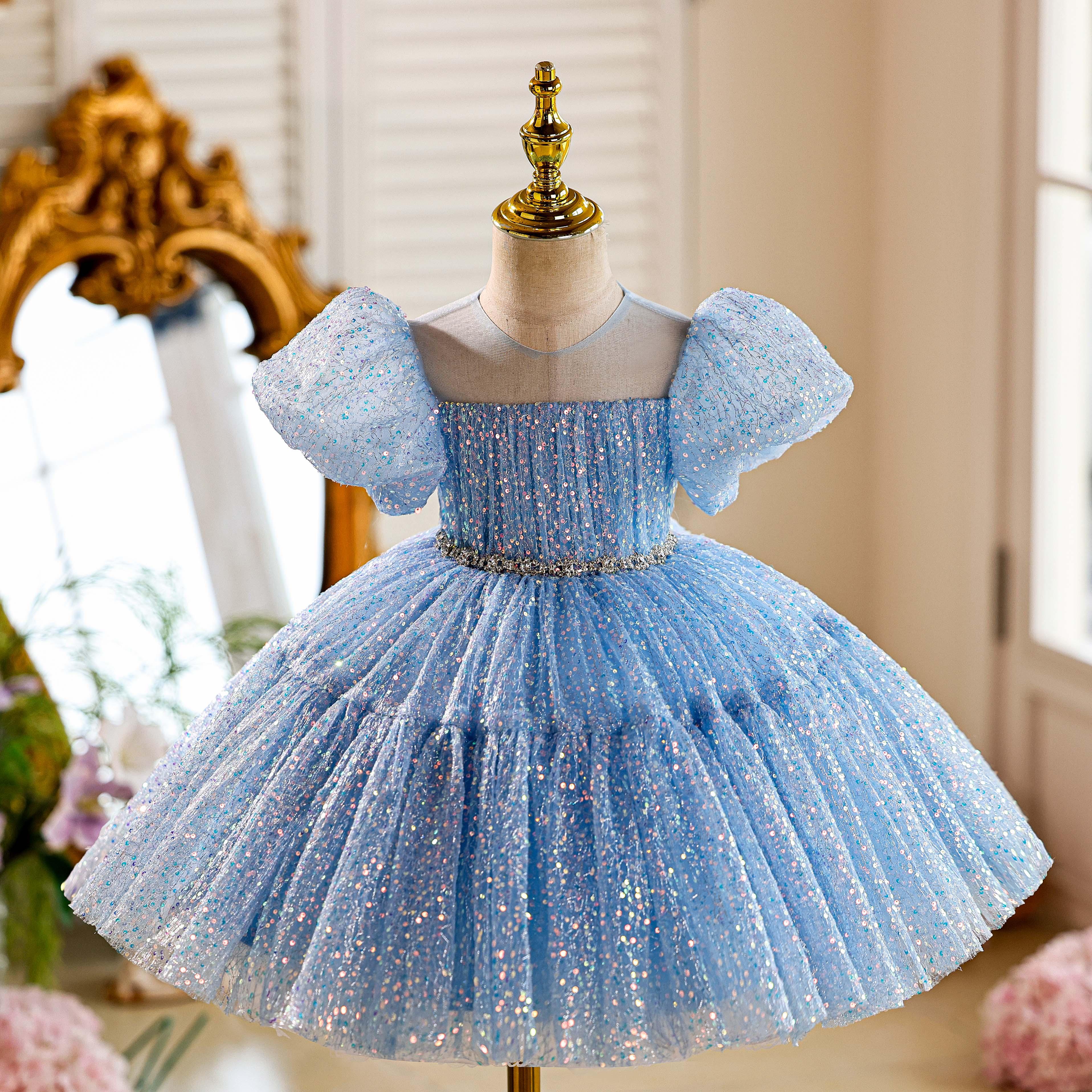 LalaMira The Celestia Sequin Flower Girl Dress