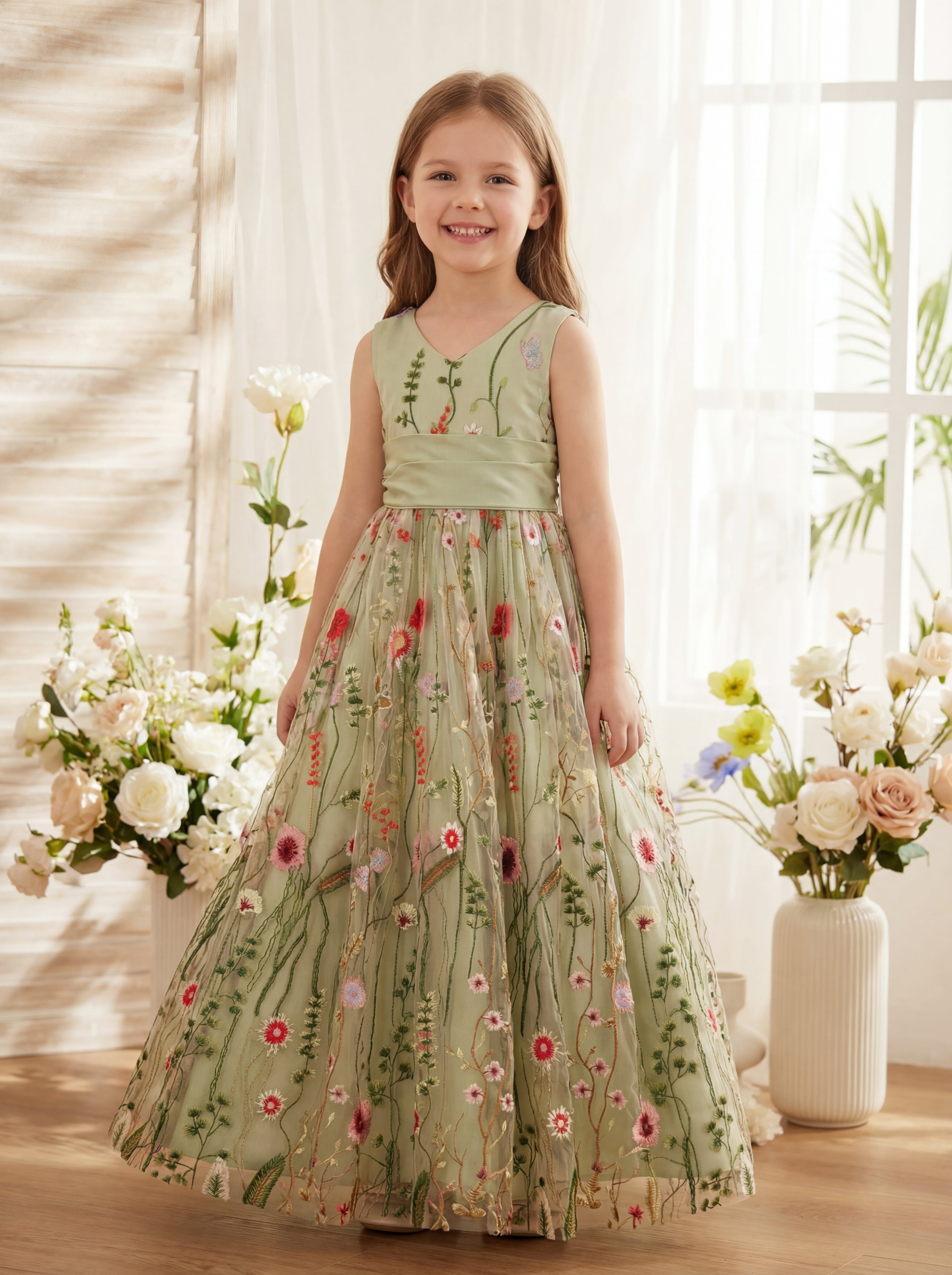 sage green spring dress SELENA Long Dress Goddess Sage Green Maxi Open Back Cotton AJJAYA