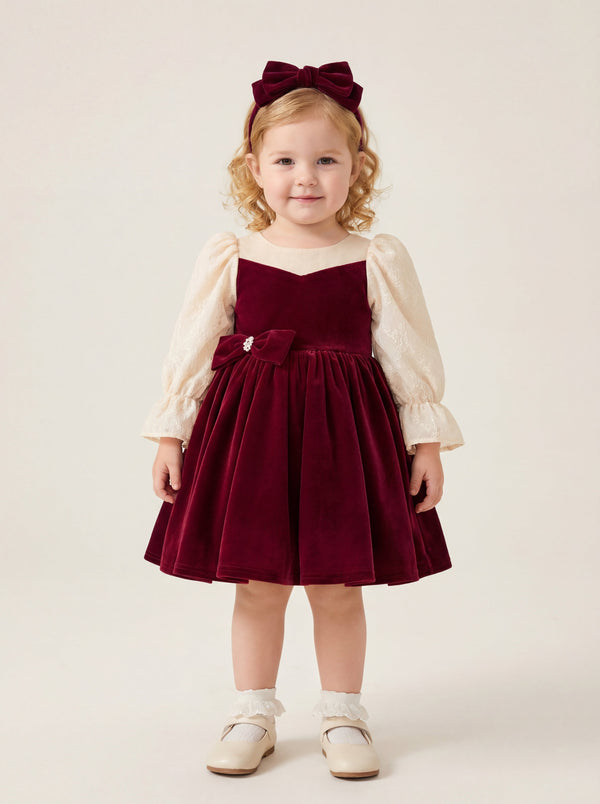 LaLaMira The Valentina Velvet Girls Dress