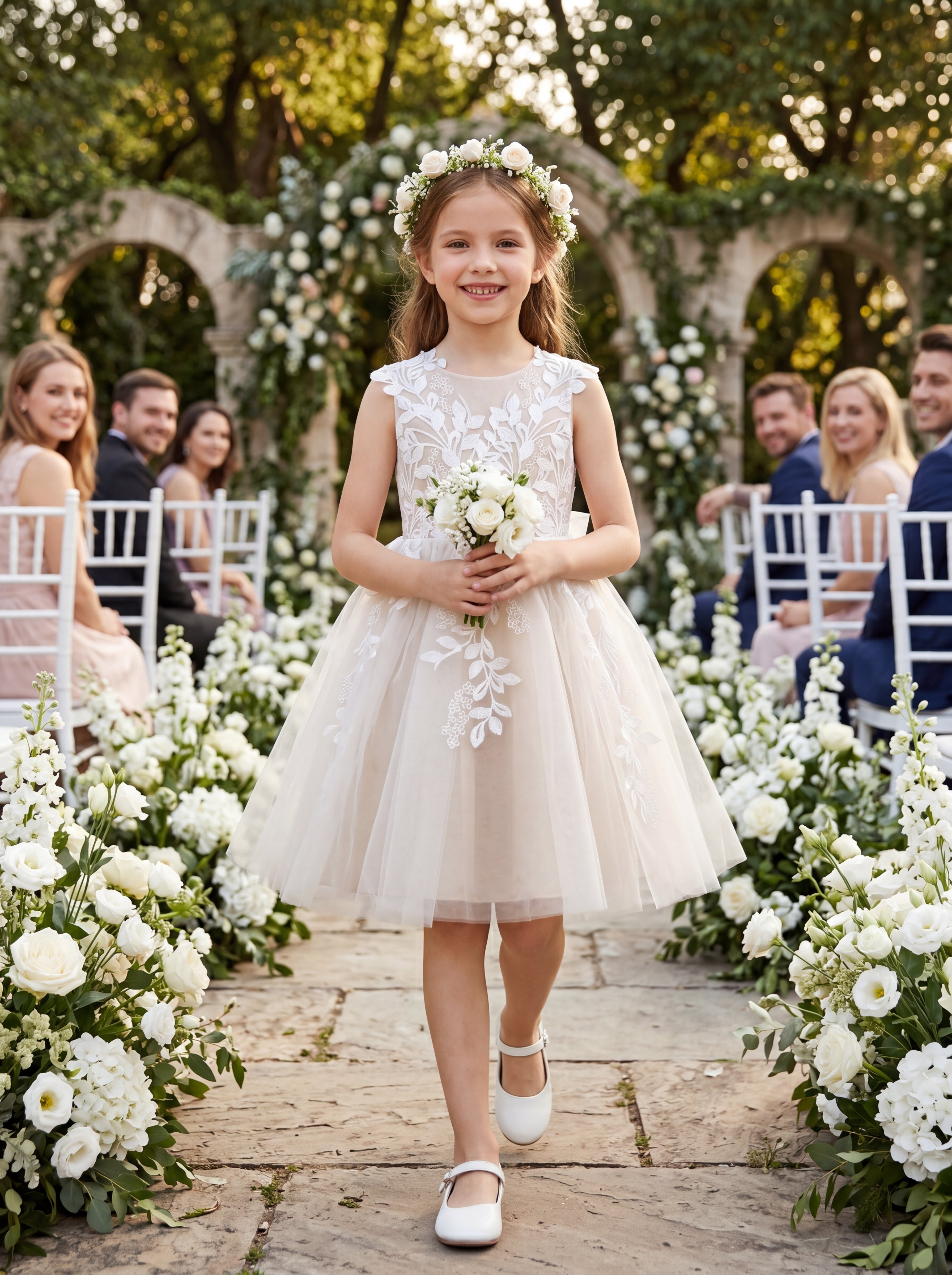 junior bridesmaid dresses champagne Ivory Jr Champagne 12M The Willow Elegant Ivory And Champagne Tulle A-Line Designed with a soft Formal Halter Dress Royal Blue Chiffon Halter Sleeves Options:With Sleeves