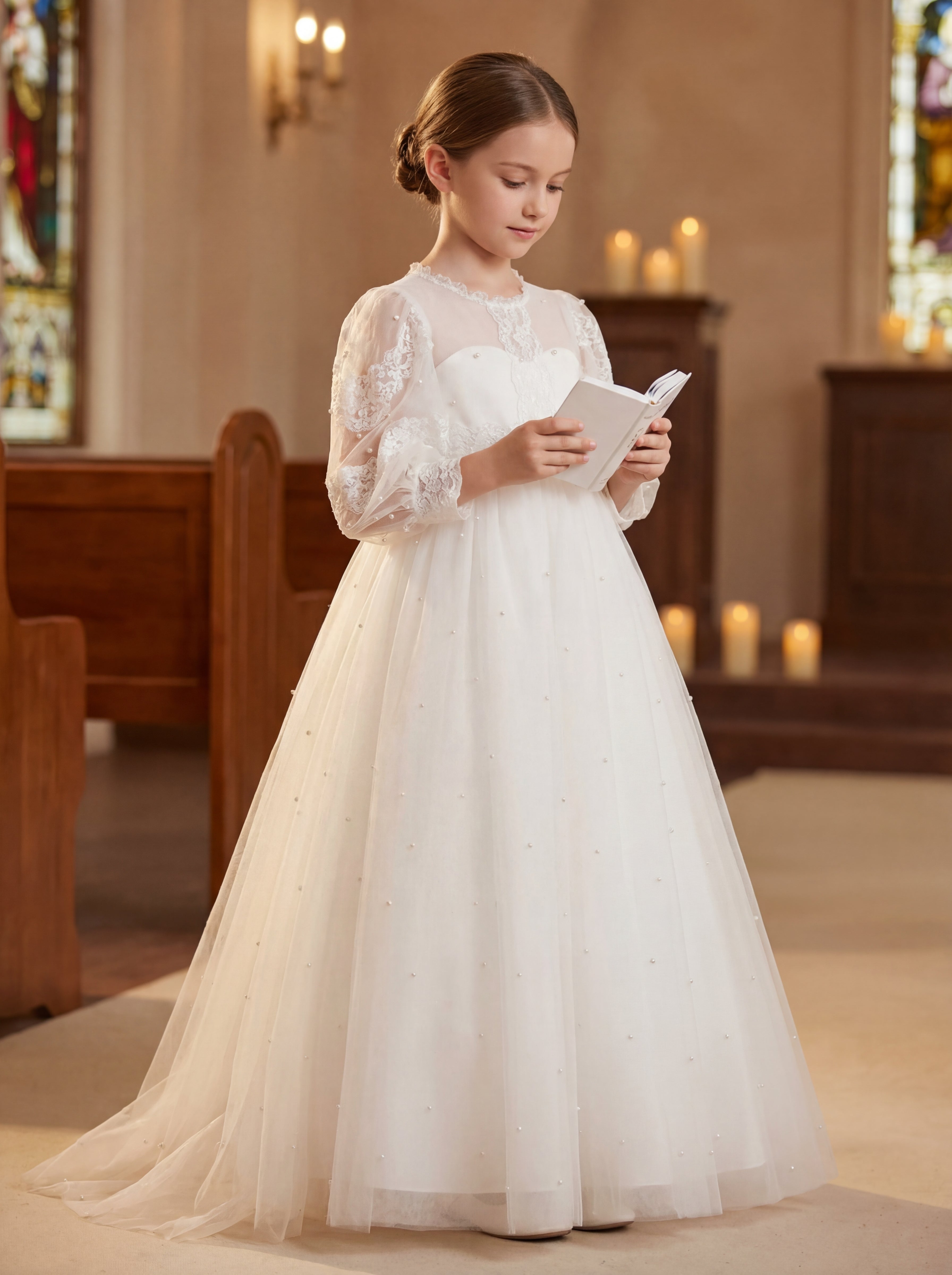 ivory holy communion dresses Ivy Dream Luxury First Communion Dress