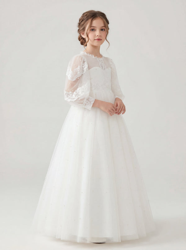 chinese dress ladies Modest First Communion Dress Long Bishop Sleeve