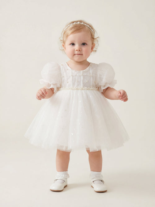 white birthday dress for baby Girls First Outfits  Beau and Belle This stunning dress is designed to make you feel special Baby Cute Girl Puffy White
