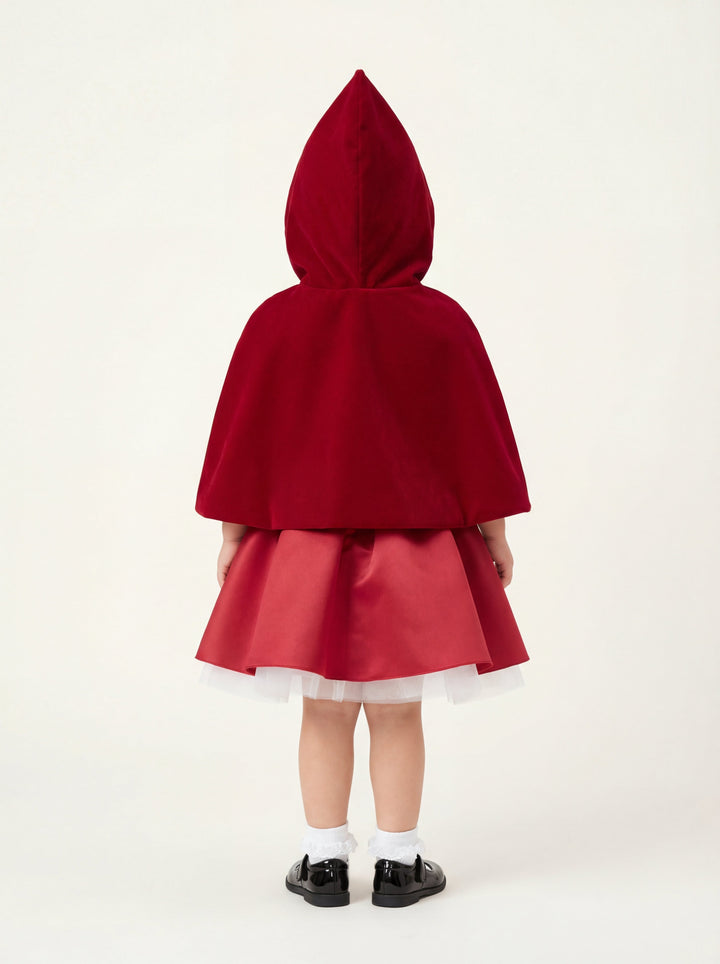The Little Red Riding Hood - Red Velvet Hooded Cape Dress | Luxury Toddler  Christmas Outfit  LalaMira