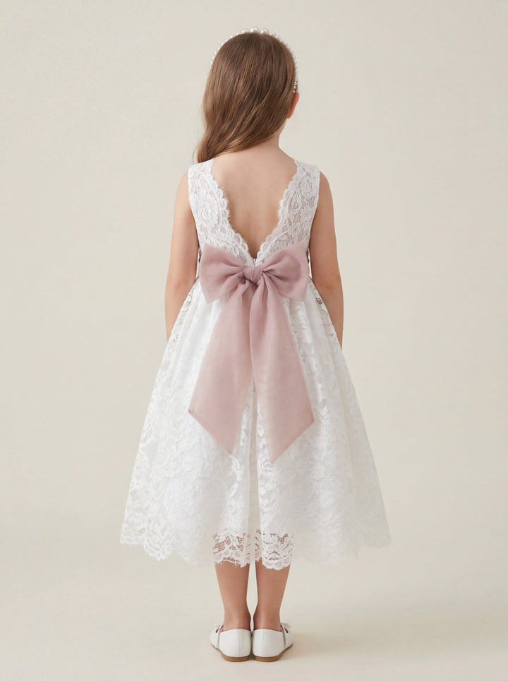 The Azalea Lace Flower Girl Dress | Sage Green & Dusty Rose Gown  LalaMira