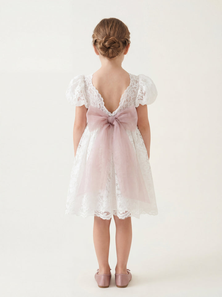 LalaMira The Rosalie Lace Flower Girl Dress