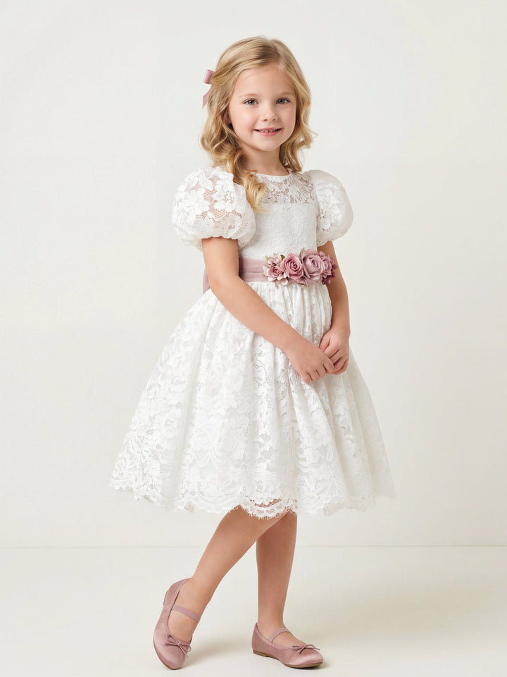 LalaMira The Rosalie Lace Flower Girl Dress