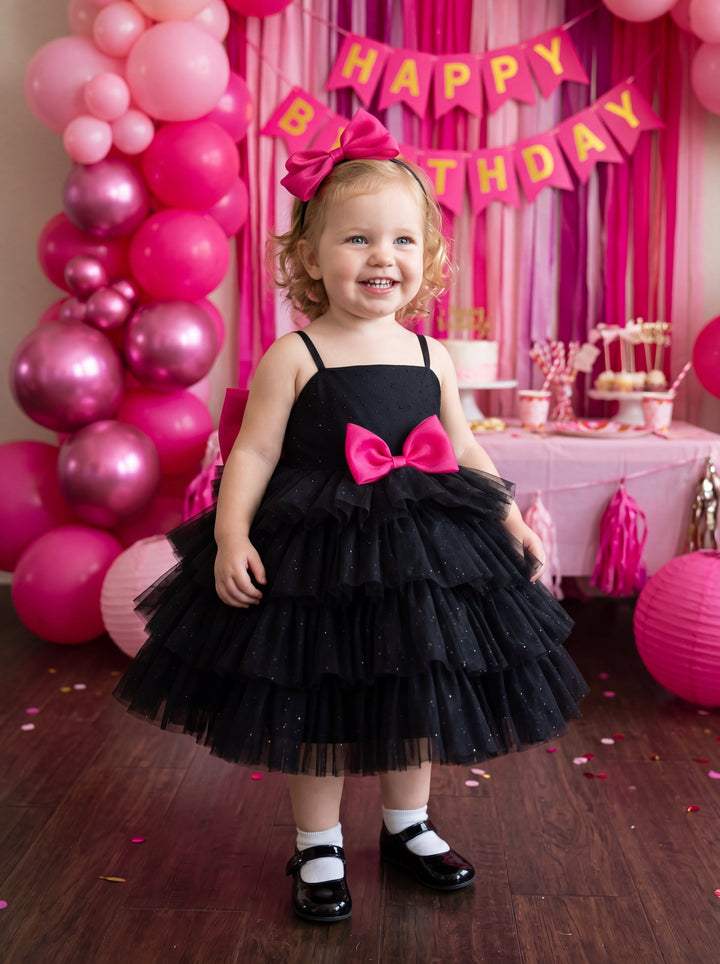 LaLaMira The Penelope Black & Pink Tulle Dress