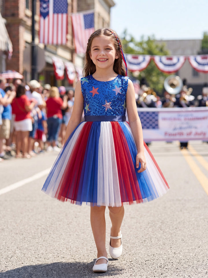 red white and blue party dress Red White and Blue Dress for Women Independence Day Print Dress A Line  Short Sleeve Dressy Cocktail Party Dress