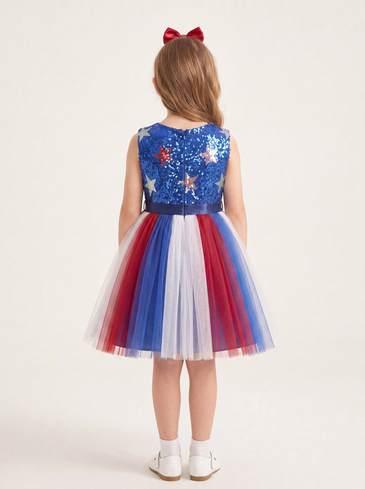 red white and blue party dress Red White and Blue Dress for Women Independence Day Print Dress A Line  Short Sleeve Dressy Cocktail Party Dress
