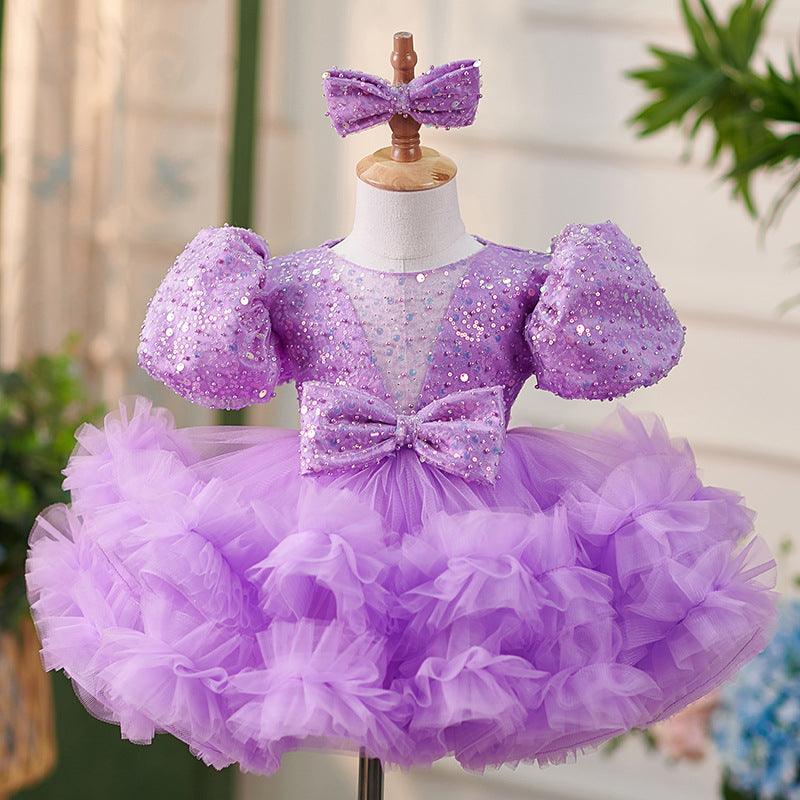 Short Sleeves Knee-length Toddler Birthday Dress