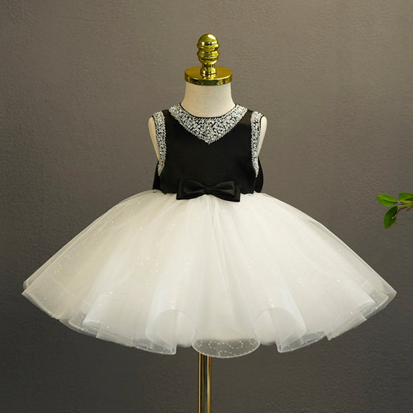 Tulle Sleeveless Knee Length Baby Girl Dress