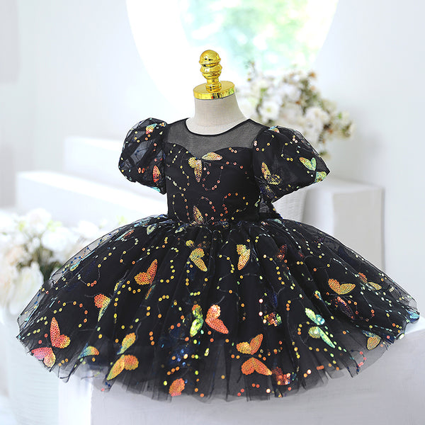 Tulle Sleeveless Knee Length Baby Girl Dress