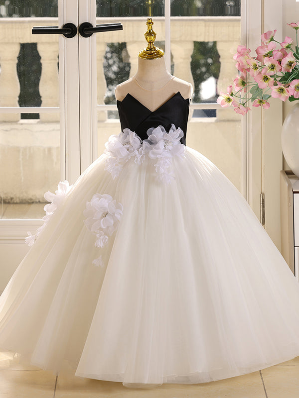 Velvet Sleeveless Floor Length Girl Birthday Pageant Dress