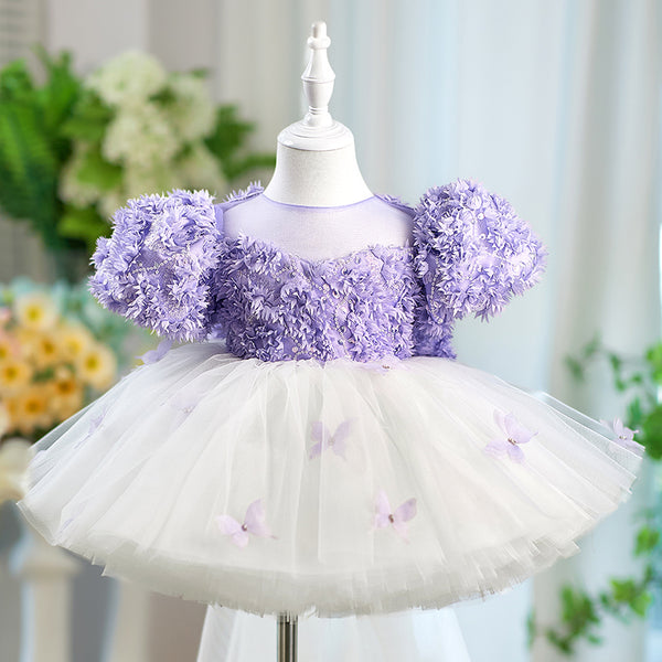 Short Sleeves Knee-length Girl Birthday Dress