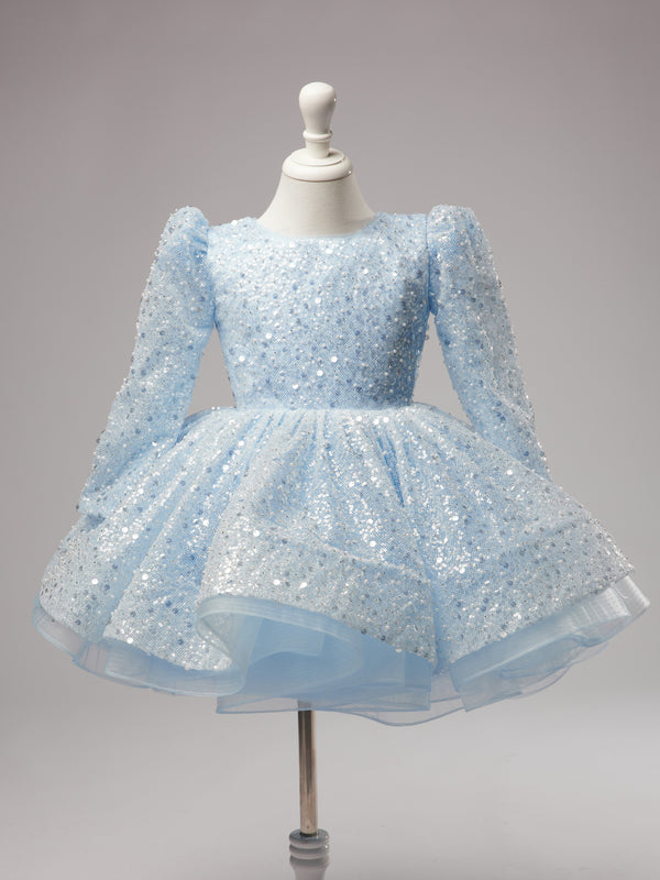 Tulle Knee-length Blue Dress (2003227931)