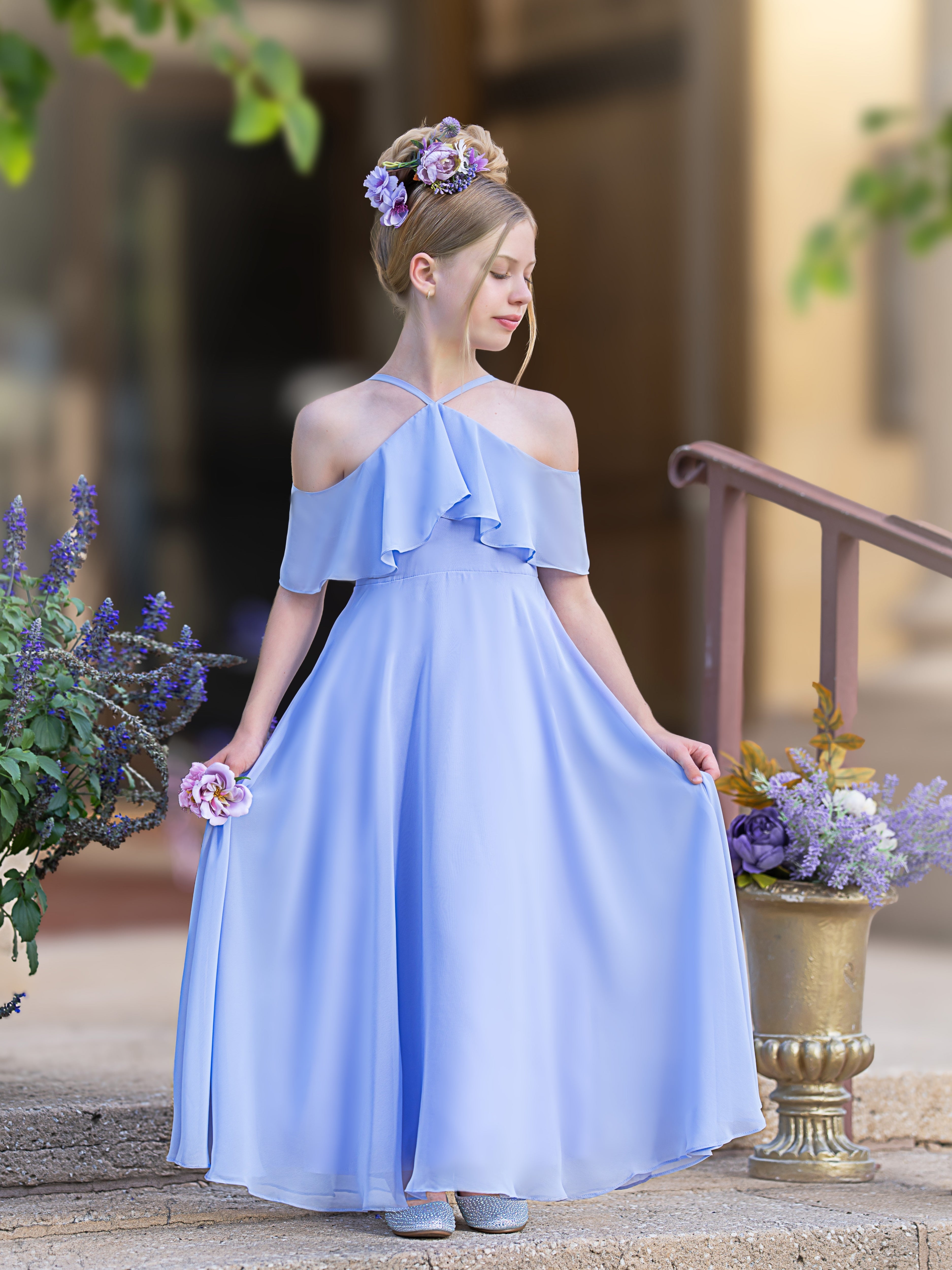 lalamira evening dresses LaLaMira The Cinderella Blue Iridescent Pageant Dress & Flower Girl Ballgown Blue / 10Y