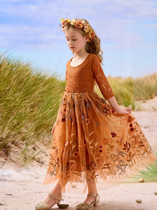 LalaMira Boho Flower Girl Dresses Soft Lace & Earthy Hues LalaMira Boho Flower Girl Dresses Soft Lace & Earthy Hues