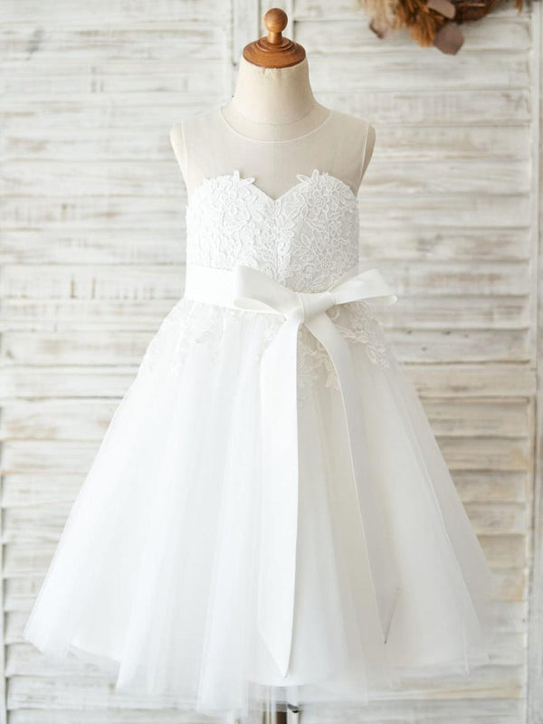 Sleeveless Knee-length First Communion Dress