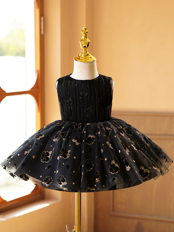 Tulle Sleeveless Knee Length Baby Girl Dress