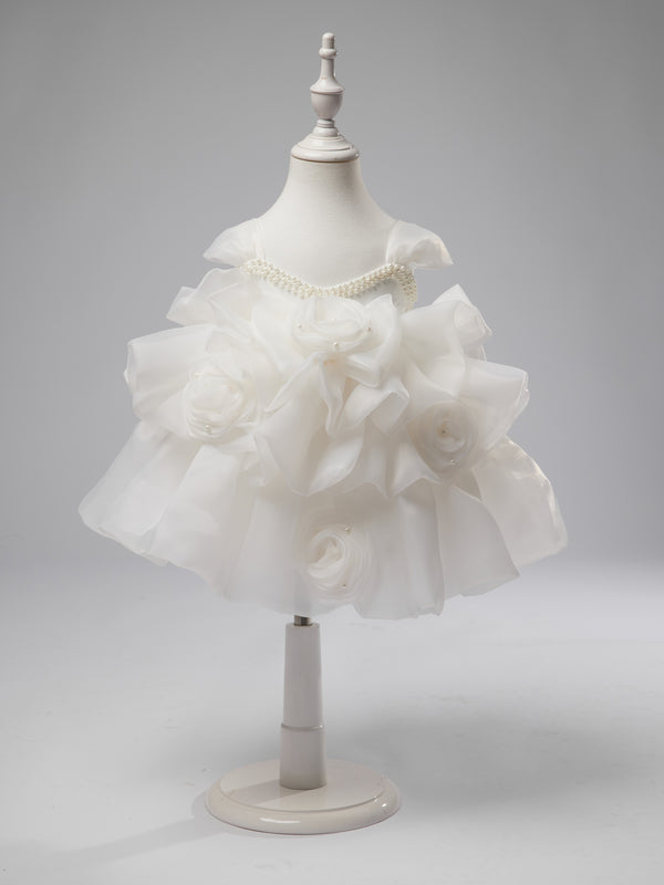 Organza Knee-length White Dress (2003227928)
