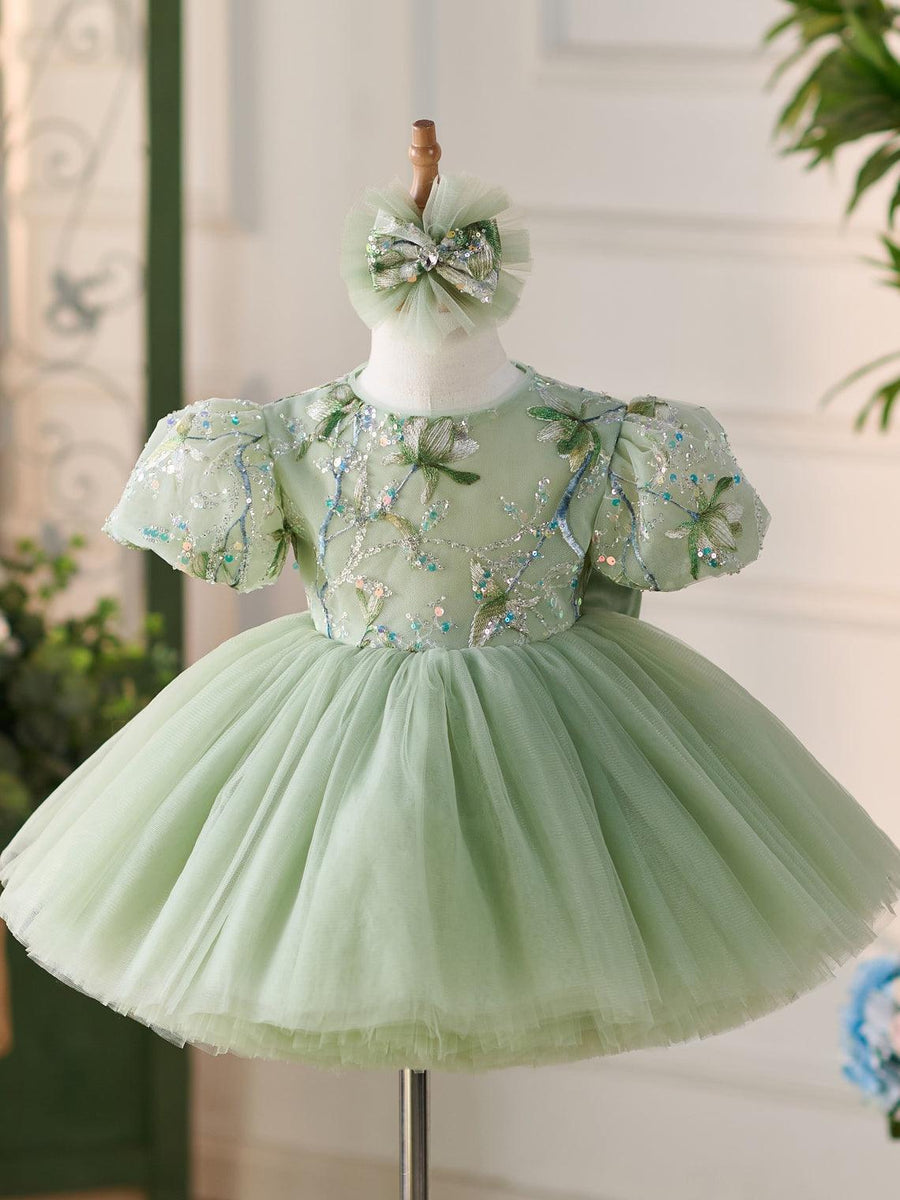 Short Sleeves Knee-length Baby Girl Dress