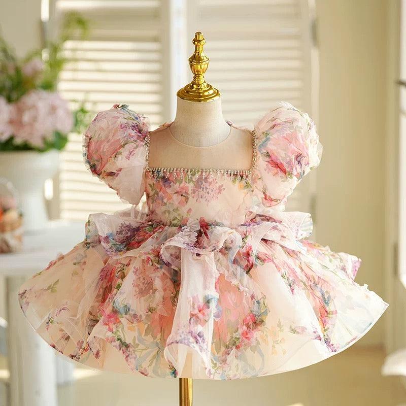 Cap Sleeve Knee-length Baby Girl Birthday Dress
