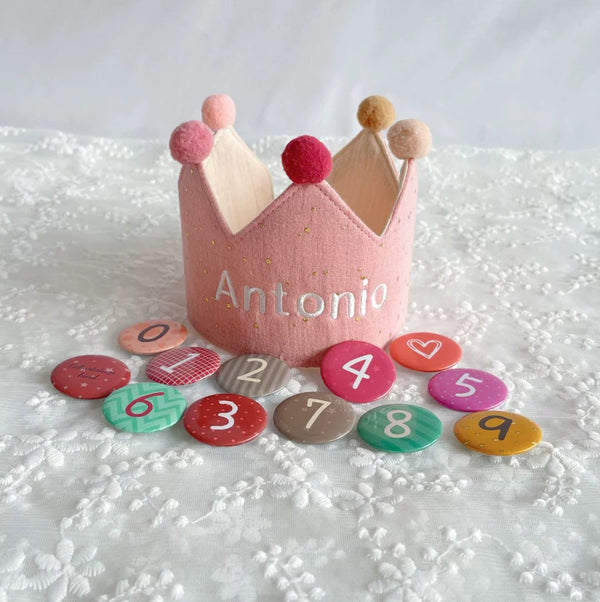 Hand Embroidered Birthday Crown for Baby and Kid