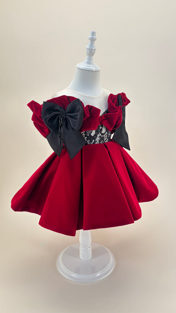 Sleeveless Knee-length Baby First Birthday Dress Christmas Party