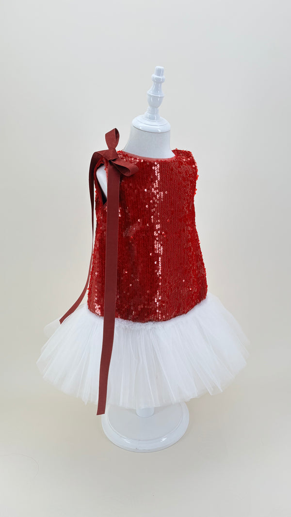 Sleeveless Knee-length Baby First Birthday Dress Christmas Party