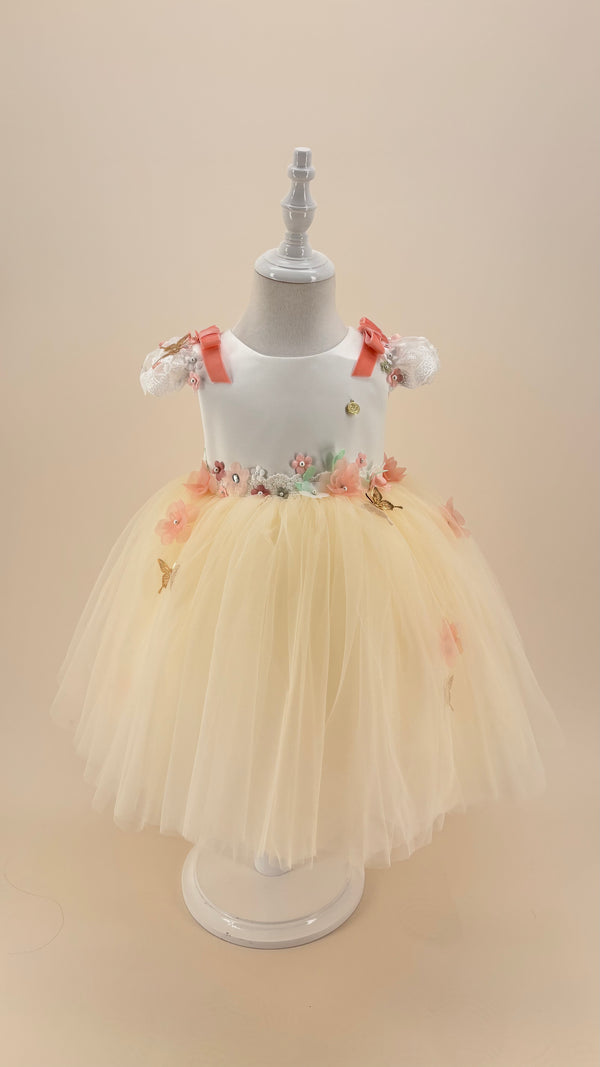 Sleeveless Knee-length Baby First Birthday Dress Floral Garden