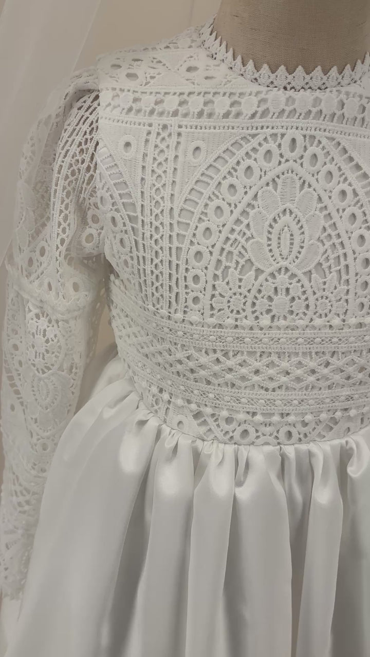 The Maya Vintage Lace First Communion & Flower Girl Dress